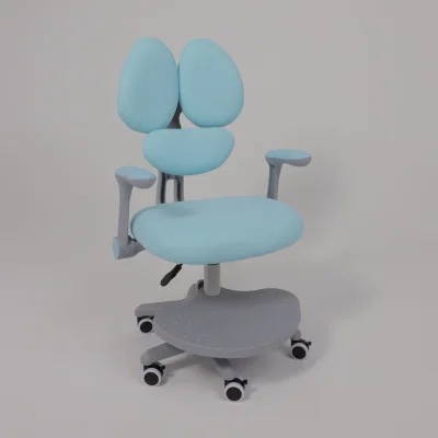 Кресло поворотное LEO, ткань, голубой_21