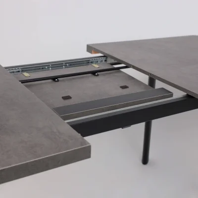 Стол LEON LUX RADIAL-180, раздвижной 180(240)х95, Дымчатая керамика/Чёрный_13