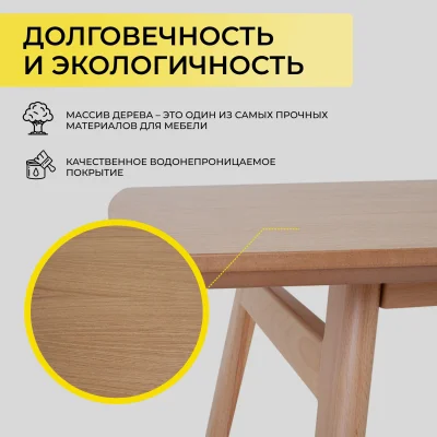 Стол АВЕНЮ 1450(1950)*850, Светлый дуб без тонировки/Светлый дуб_3