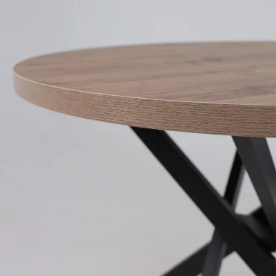 Стол РИГА, D950, Дуб Велингтон/Черный_9