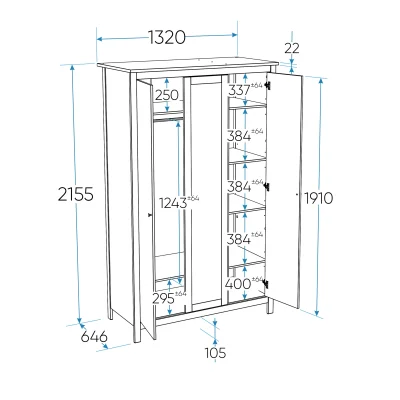 Спальня Сага, ясень + белый. Комплект №1_5