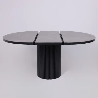 Стол ASKAR ROUND SLIDE-116, раздвижной круглый 116(156), BAYONA GREY PREMIUM CER/Черный_17