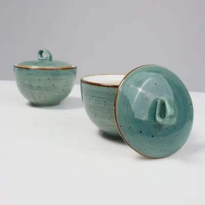 Сахарница VITAL, фарфор, зеленый, 10*10*9см_2