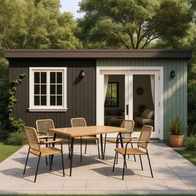 Кресло садовое BERGAMO, PE, иск.роттанг,черный+коричневый_4