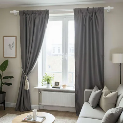 Комплект штор "Блэкаут" 1,5+1,5х2,7м на универсальной ленте, цвет серый опал (арт.888-14) фотография