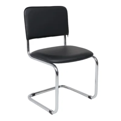 Кресло СЛАВИЯ, черный кожзам/хром фотография