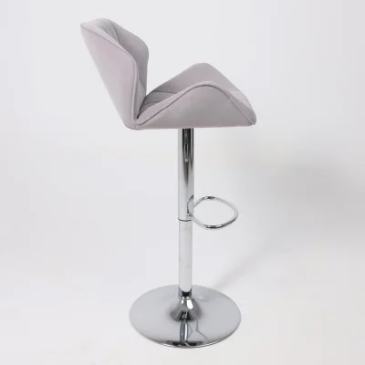 Кресло барное BERLIN GB, Kiton 722 серый велюр/хром_12