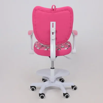 Кресло поворотное CATTY, WHITE, ткань, (фуксия с котятами)_15