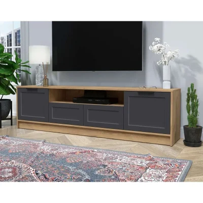 Тумба(ТВ) КОНЦЕПТ Тренд КТ-ТВ4-50, к.Дуб золотой/ф.Пепел  (В495хШ1800хГ355мм)_2