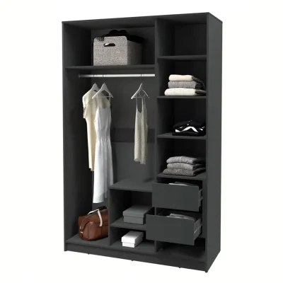 Шкаф КОНЦЕПТ Тренд КТ-Ш3, к.Антрацит/ф.Серый  (В2128хШ1360хГ547мм)_3