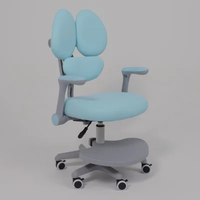 Кресло поворотное LEO, ткань, голубой_11