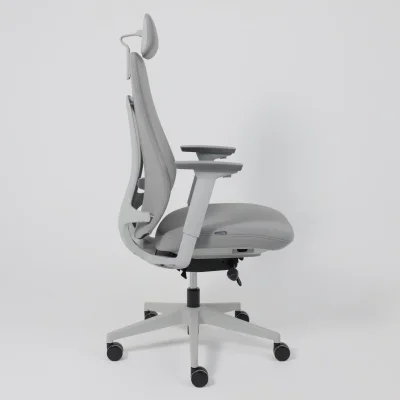 Кресло поворотное VORTEX, серая ткань/белый полиамид, коллекция AKSPRIME_18