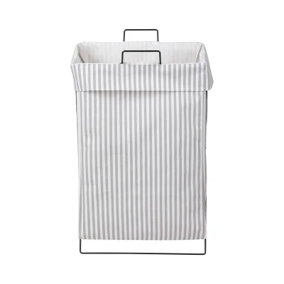 Корзина YUKI ,30*35*58см, серая полоска+черный_2
