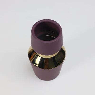 Ваза керамическая ASTOR, фиолетовый+золото, 11*20см_2