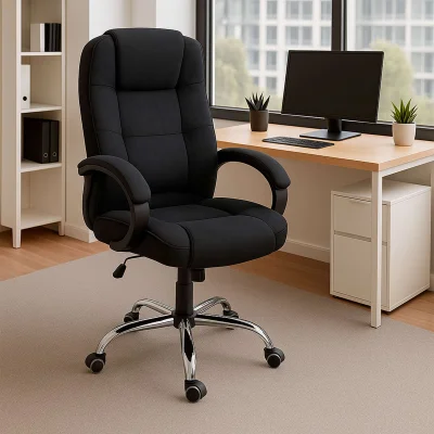 Кресло поворотное BILL, ткань, черный_2