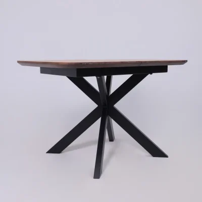 СТОЛЕШНИЦА раздвижная ВЕЙВ + ПОДСТОЛЬЕ КСЕ/Р-80 дуб натуральный/черный  (1200(1600)/800/750)_9