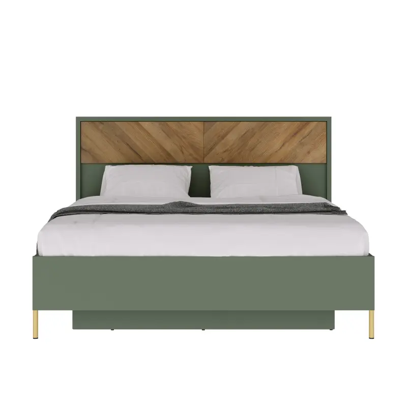Н.м. "SIENA" кровать LOZ160х200 с подъемным механизмом, к.Дымчатый зеленый/ф.Дымчатый зеленый+Дуб вотан_preview_2