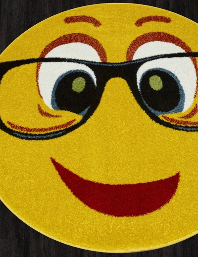 Ковер SMILE NC14 - YELLOW - Круг 1 на 1 фотография