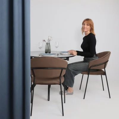 Стул AV 433, шоколадный бархат Confetti chocolate/черный_2