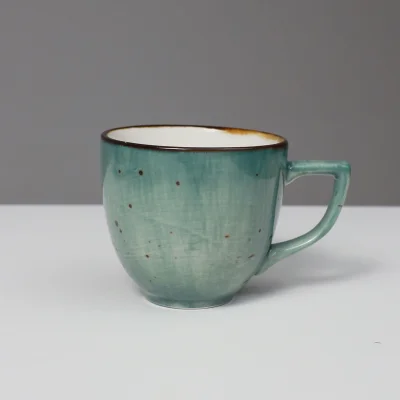 Кофейная чашка с блюдцем VITAL, фарфор, зеленый, 80мл_5