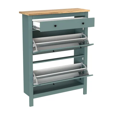 Прихожая Сага, ясень + темно-бирюзовый. Комплект №2_13