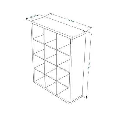 Стеллаж ФОРА 12 112х146х38см, дуб беленый_6