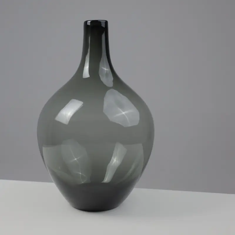 Ваза стеклянная EMBER, дымчатый,25*39.5см_preview_5