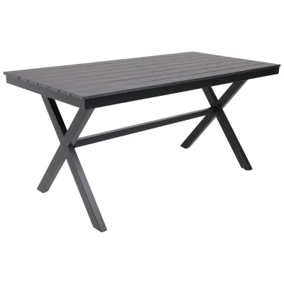 Стол садовый FLORENCE, 160*80*77, сталь-черная/чёрный фотография