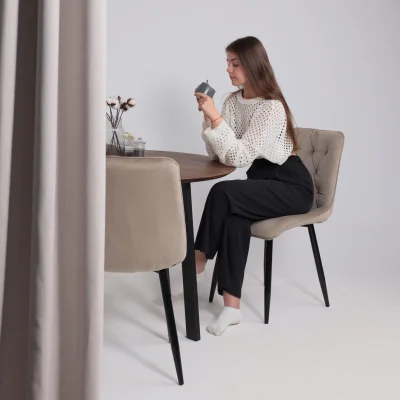 Стул ASTRA, 2, бежевый велюр HLR-08/черный_4