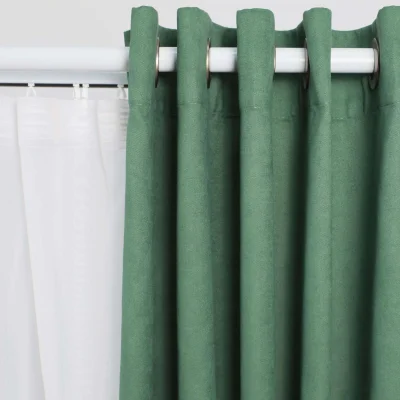 Комплект штор "Канвас" 1,5+1,5х2,5м  на люверсах, цвет хвойный (арт.906-588) фотография