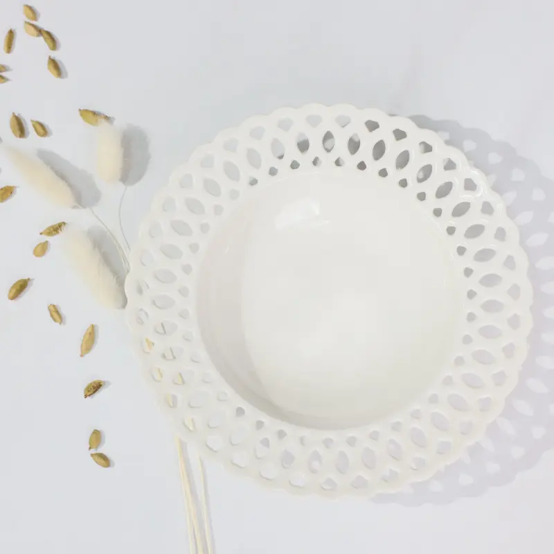 Тарелка глубокая DELICATE, фарфор, белый, 20,3*3,8см фотография