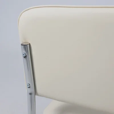 Кресло СЛАВИЯ, кремовый кожзам/хром_3