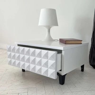 Стол-консоль SHTABE SIMPLE 7001 эко, Травертин-Белый-Черный_6