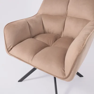 Кресло VIRGINIA, поворотное, велюр, капучино HCJ-11/черный_14