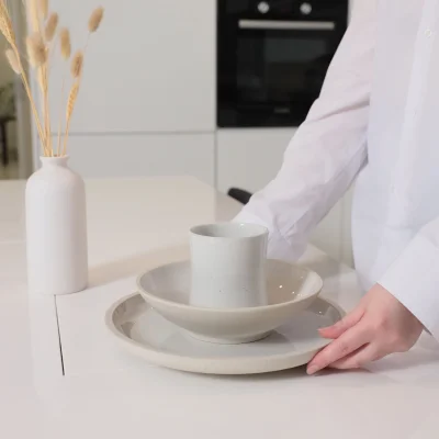 Блюдо STONE CLAY, керамика, белый, d26*3см_2