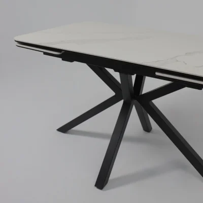 Стол РЕЙН NEW,керамика 0 кат. 1200(1840)*800, Камень белый Greys White/Черный матовый_17