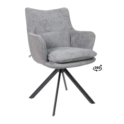 Стул TRUMP-R 360, g22 GRAPHITE шенилл LUX - Graphite замша LUX\черный фотография