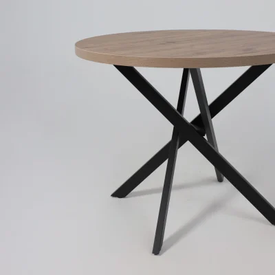 Стол РИГА, D950, Дуб Велингтон/Черный_8