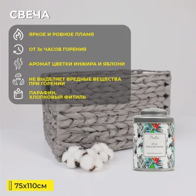 Ароматическая свеча FIG & APPLE BLOSSOM, Д75 Ш75 В110_2