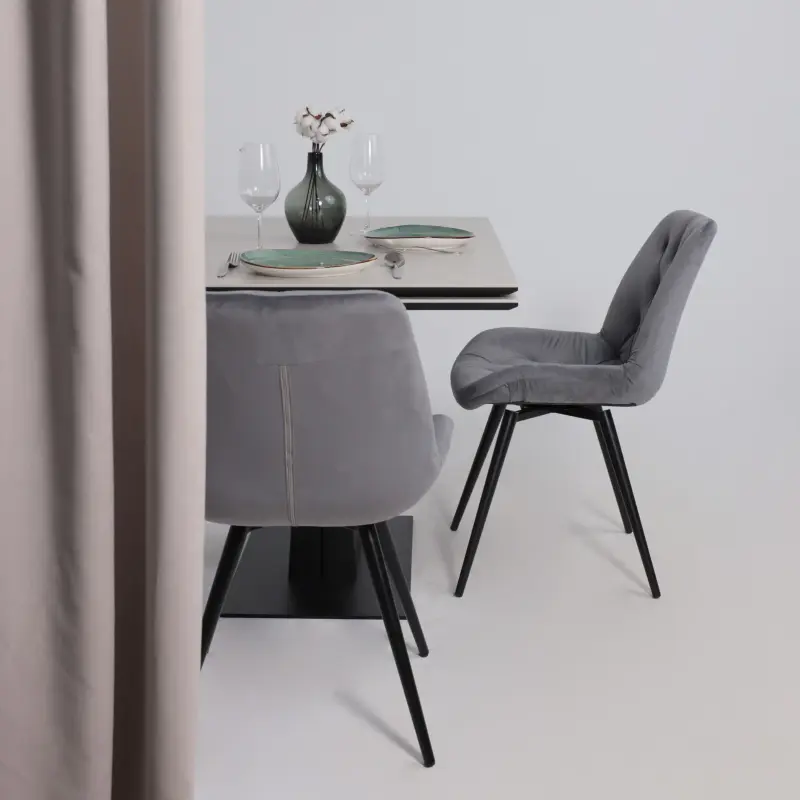 Стол AV 2119, МДФ+керамика, раздвижной 1200 (1800)*800 серый, матовый CARMEN LIDHT GREY/черный_preview_4