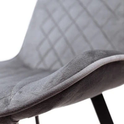 Стул барный LEROS, (серый велюр HLR-21/черный)_10