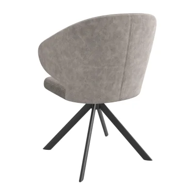 Стул ROBERT-R 360, g05 GREY BEIGE шенилл lux - MILK замша lux\черный_2