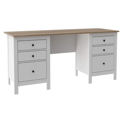 Стол письменный САГА, 161х56см, белый/ясень (2.08.06.200.14 RU) фотография