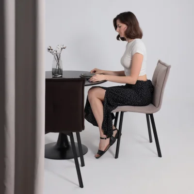 Кресло РУБИК U Velutto 24 темно-коричневый велюр/черный_6