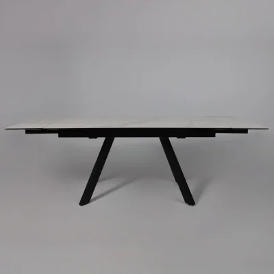 Стол МОНАКО NEW,керамика 0 кат. 1600(2240)*900, Камень белый Greys White/Черный матовый_21