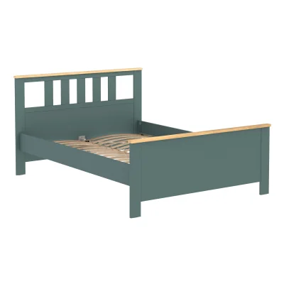 Кровать двойная САГА 140*200, темно-бирюзовая/ясень (2.08.04.060.16 RU) фотография