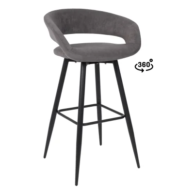 Стул барный BARNY-R 900, b28 ANTRACITE LUX\черный фотография