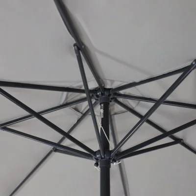 Комплект садовой мебели SUNBEAM (стол 1шт, 6 кресел, зонт 1шт), серый/черный_34