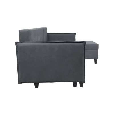 Диван-кровать угловой Туули КП Prince Ash, серый (черные опоры)_4