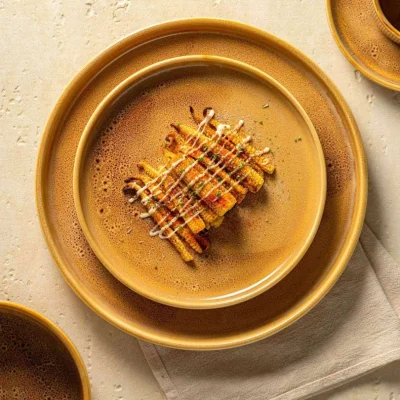 Блюдо STRIA, фарфор, пшеничный, 30,6*23,3*3см_7